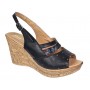 Sandale dama din piele naturala cu platforme de 8.5 cm Negru Floral BVS46XNF